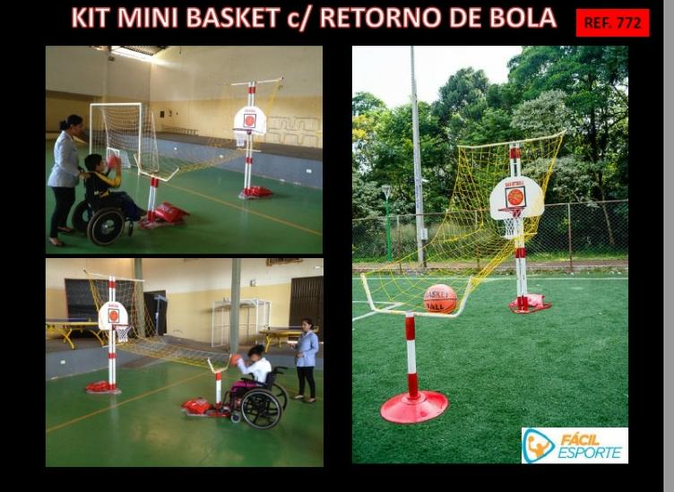 Kit mini basquete com rede de retorno