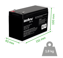 Bateria de chumbo-ácido 12 V para sistemas de segurança-XB 12AL