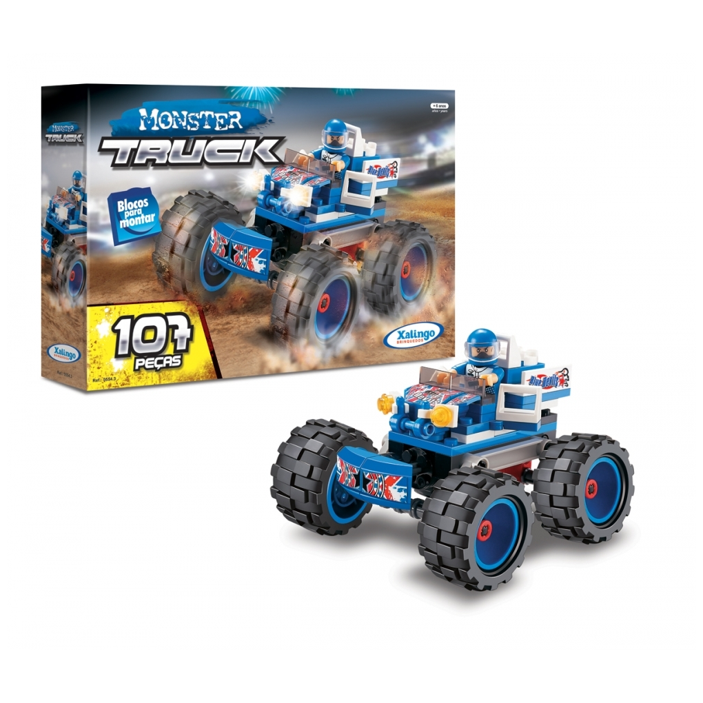 Blocos de Encaixe Monster Truck Azul